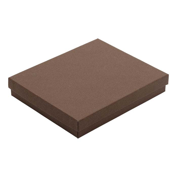Coffee Shop Cocoa Recycled-Paper Textured 152.4mm x 127.0mm x 25.4mm Gift Box