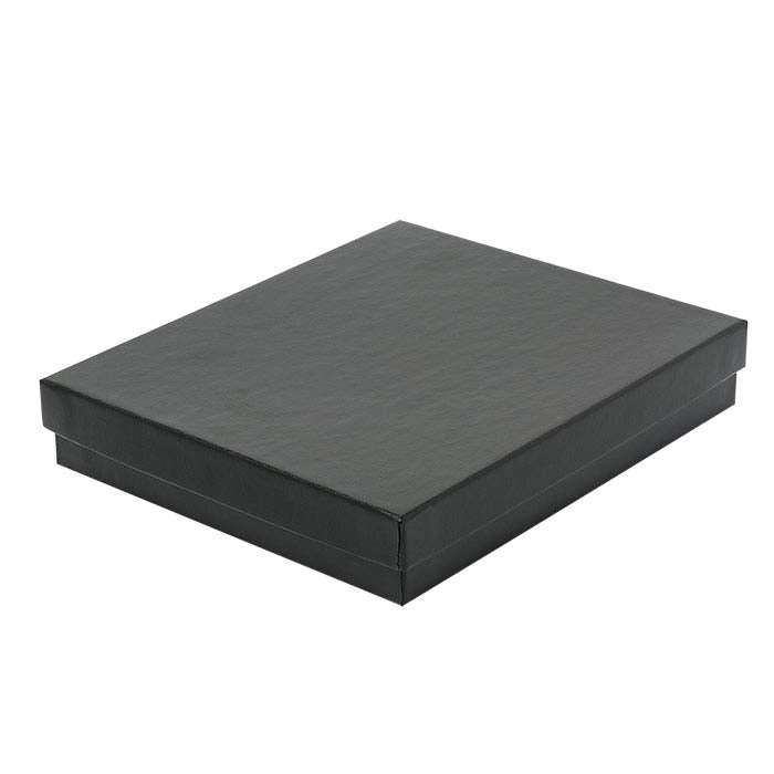 Black Satin Paper-Covered 152.4mm x 127.0mm x 25.4mm Gift Box