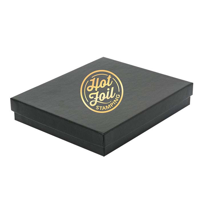 Black Satin Paper-Covered 152.4mm x 127.0mm x 25.4mm Gift Box