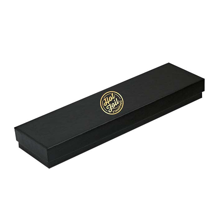 Black Satin Paper-Covered 203.2mm x 50.8mm x 22.22mm Gift Box