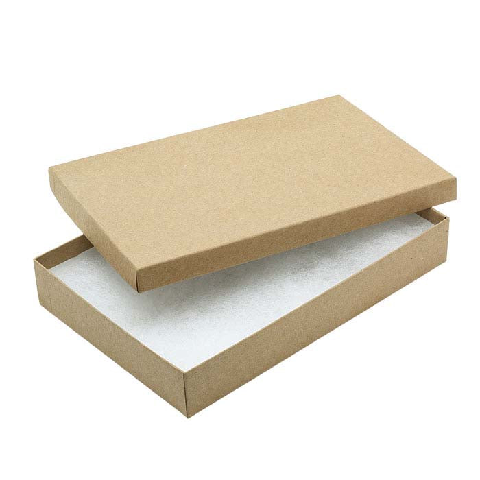 Kraft Recycled-Paper 203.2mm x 139.7mm x 31.75mm Gift Box