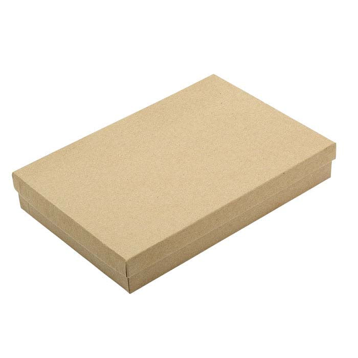Kraft Recycled-Paper 203.2mm x 139.7mm x 31.75mm Gift Box