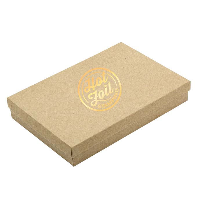 Kraft Recycled-Paper 203.2mm x 139.7mm x 31.75mm Gift Box