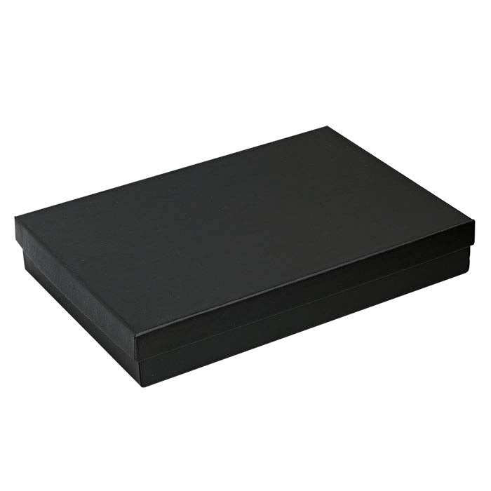 Black Satin Paper-Covered 203.2mm x 139.7mm x 31.75mm Gift Box