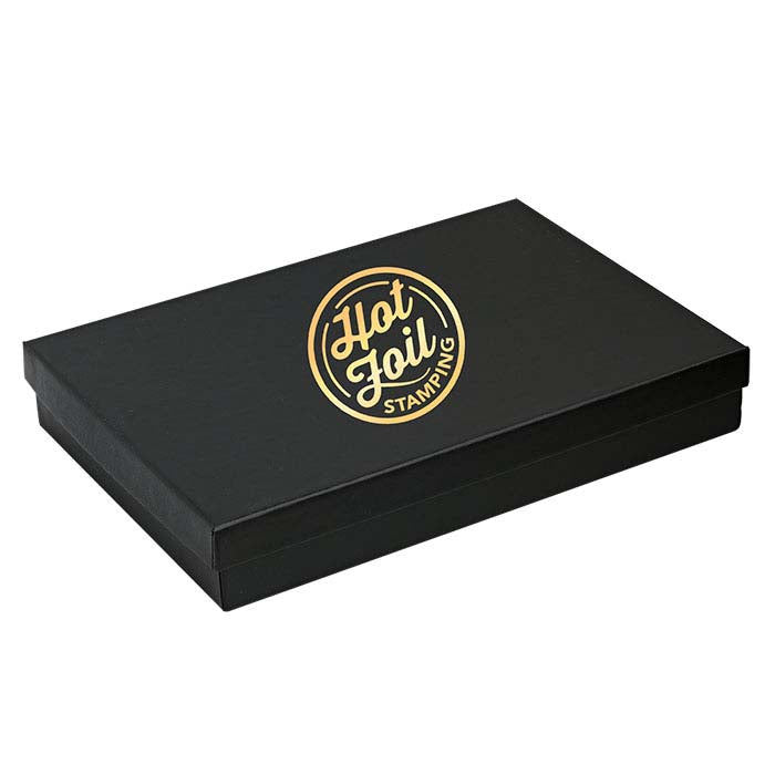 Black Satin Paper-Covered 203.2mm x 139.7mm x 31.75mm Gift Box