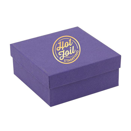 Purple Recycled-Paper-Covered 88.9mm x 88.9mm x 38.1mm Gift Box