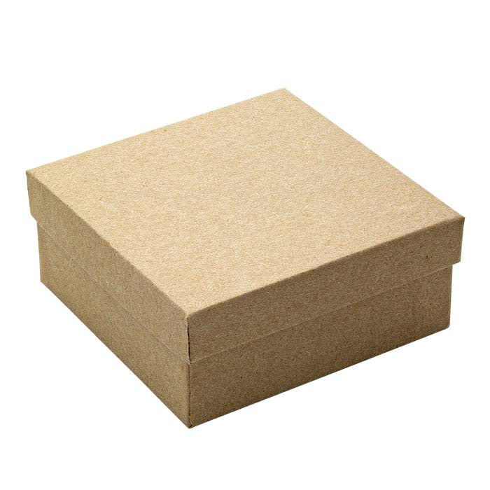 Kraft Recycled-Paper 88.9mm x 88.9mm x 38.1mm Gift Box