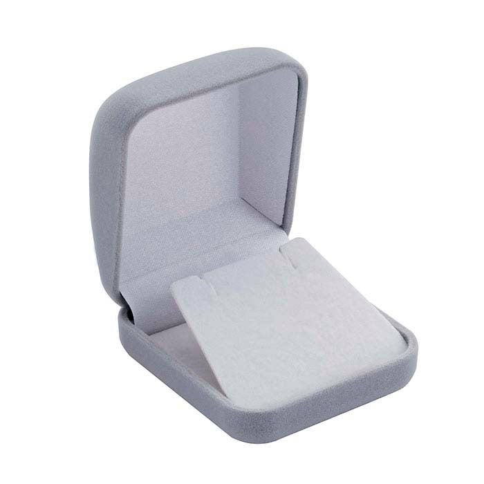 Gray Flocked Velour Pendant or Earring Gift Box