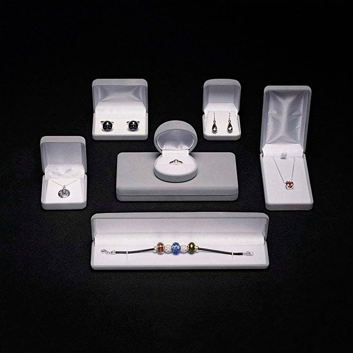 Gray Flocked Velour Pendant or Earring Gift Box