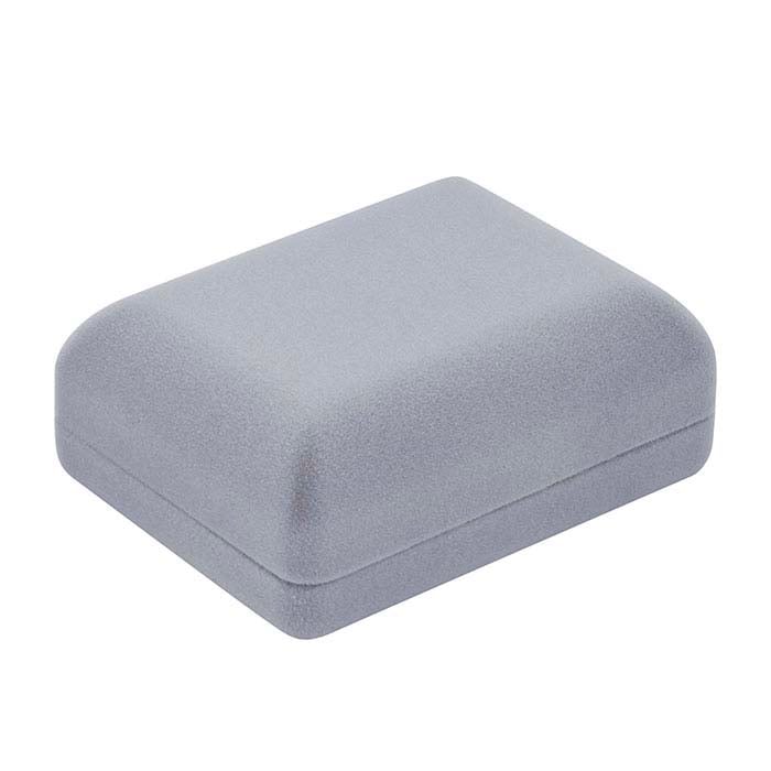 Gray Flocked Velour Cuff Link Gift Box