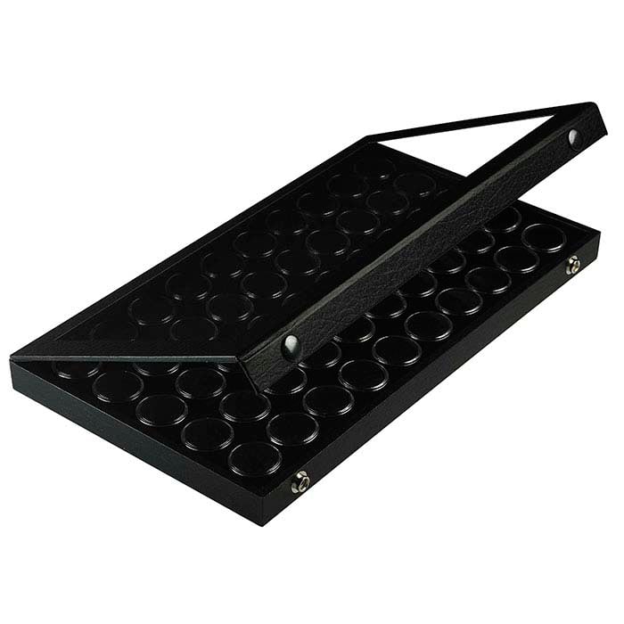 Black Paper-Covered Full-Size Snap-Close Gem Tray with Black Liner