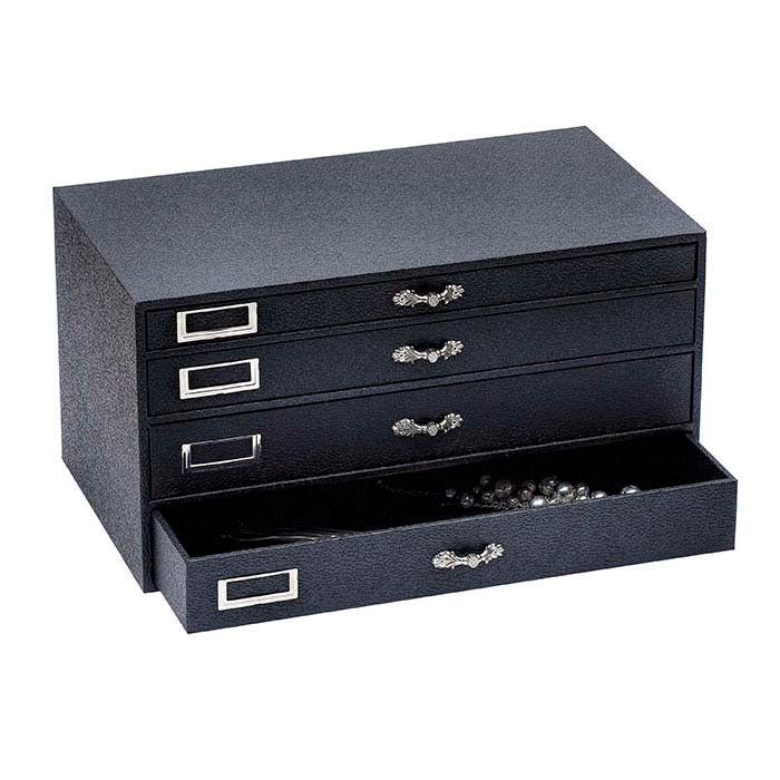 Black Four-Drawer Jewelry Organizer