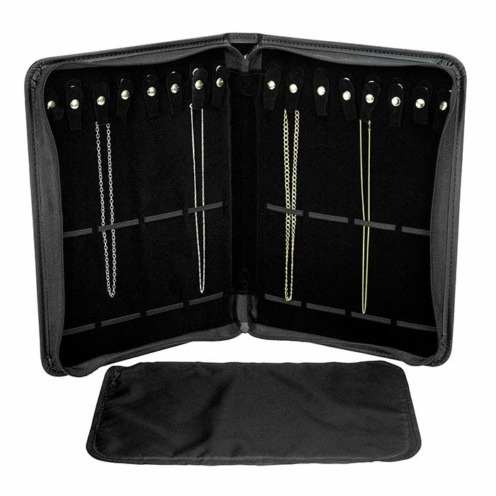 Black Faux Leather Chain Portfolio
