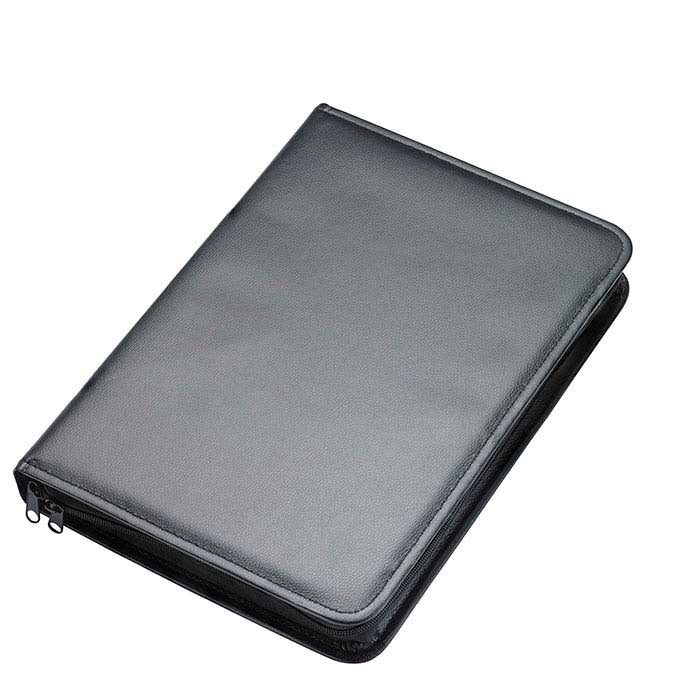 Black Faux Leather Combination Portfolio