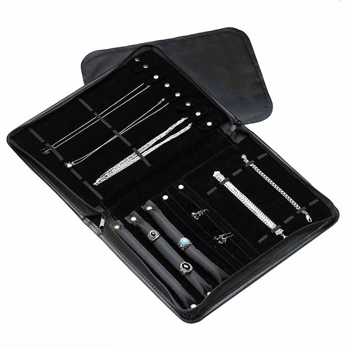 Black Faux Leather Combination Portfolio