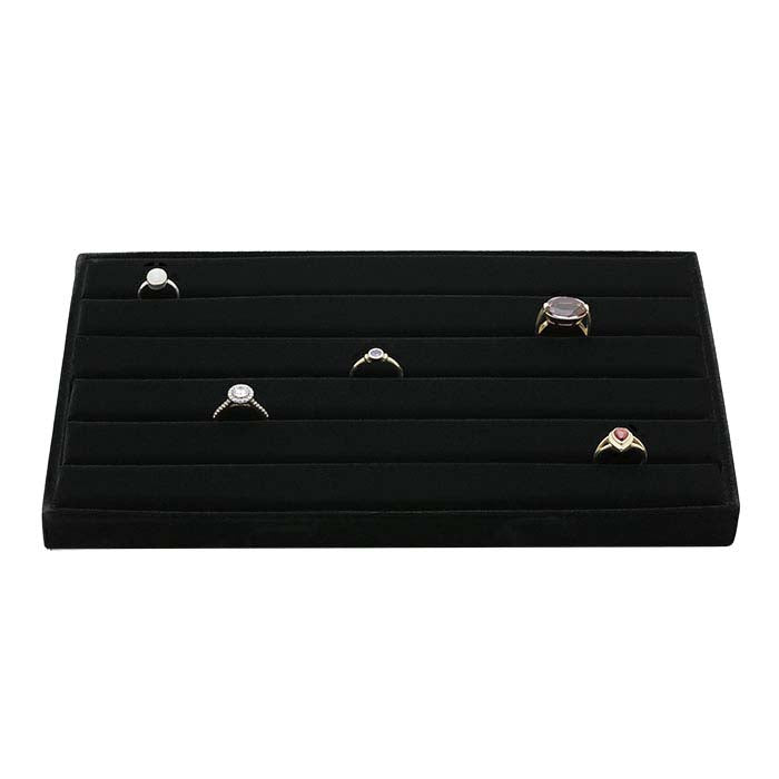 Black Velvet Continuous-Slot Ring Display