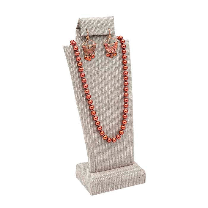 Natural Linen Combination Necklace and Earring Display