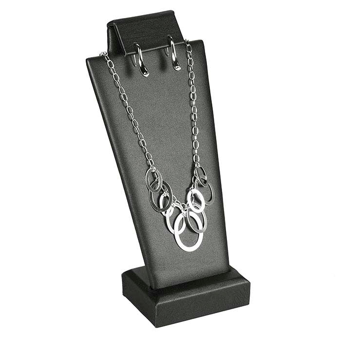 Steel Vienna Faux Leather Combination Necklace and Earring Display