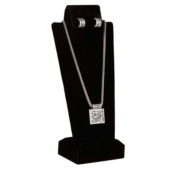 Black Velvet Combination Necklace and Earring Display