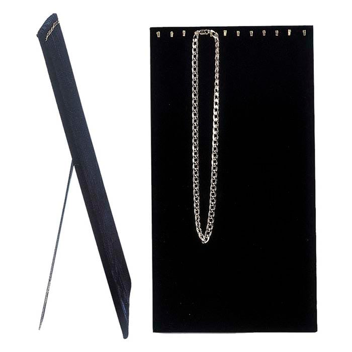 Black Velvet Chain Tray Insert with Brass Hooks and Easel