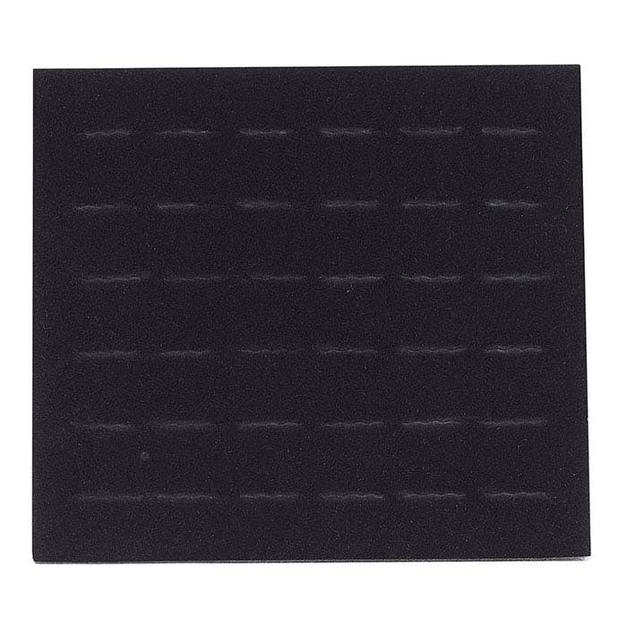 Black Velour-Flocked 36-Ring Half-Size Tray Insert
