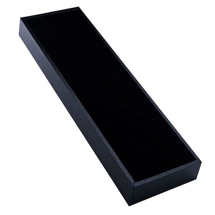 Black Paper-Covered Slotted Bangle Bracelet Display