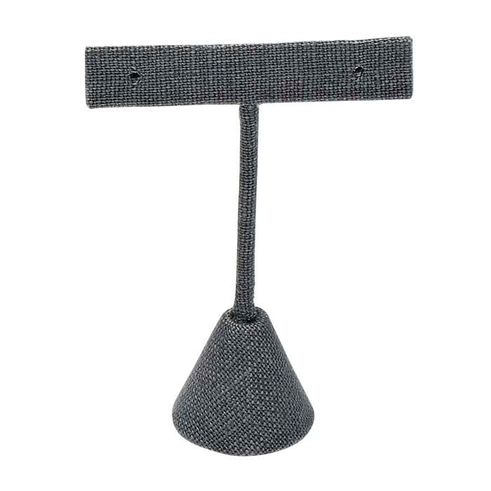 Gray Linen T-Stand Earring Display, 88.9 mm