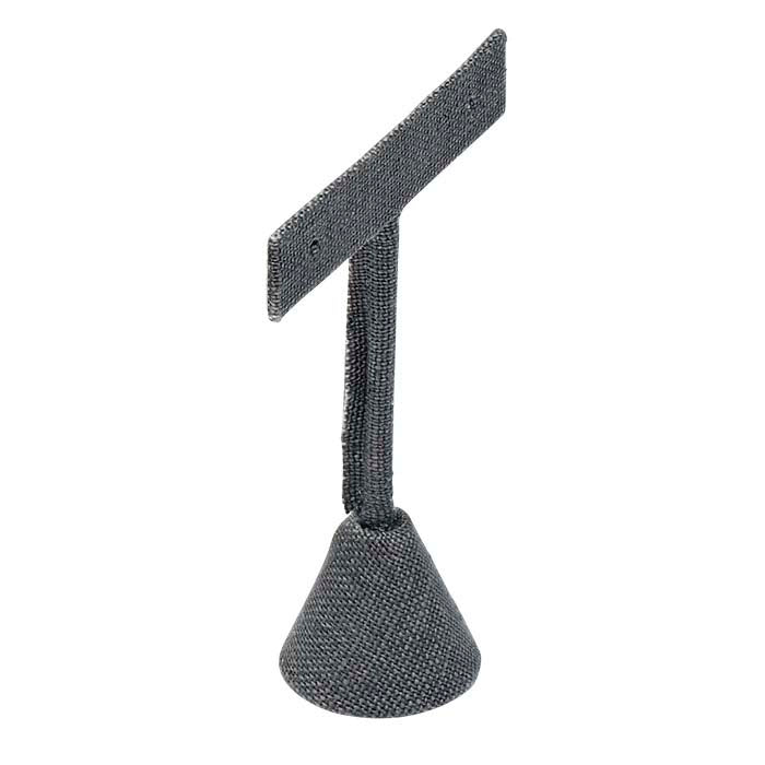 Gray Linen T-Stand Earring Display, 88.9 mm