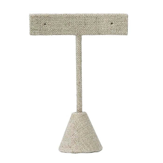Natural Linen T-Stand Earring Display, 88.9 mm
