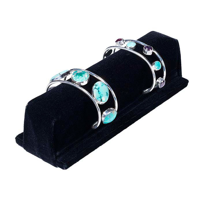 Black Velvet Bar Cuff Bracelet Display