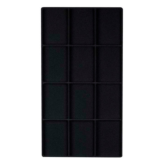 Black Flocked Plastic 12-Compartment Tray Insert
