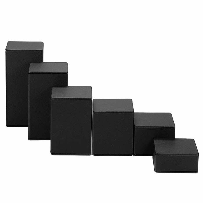 Black Faux Leather Square Block Riser Display Set