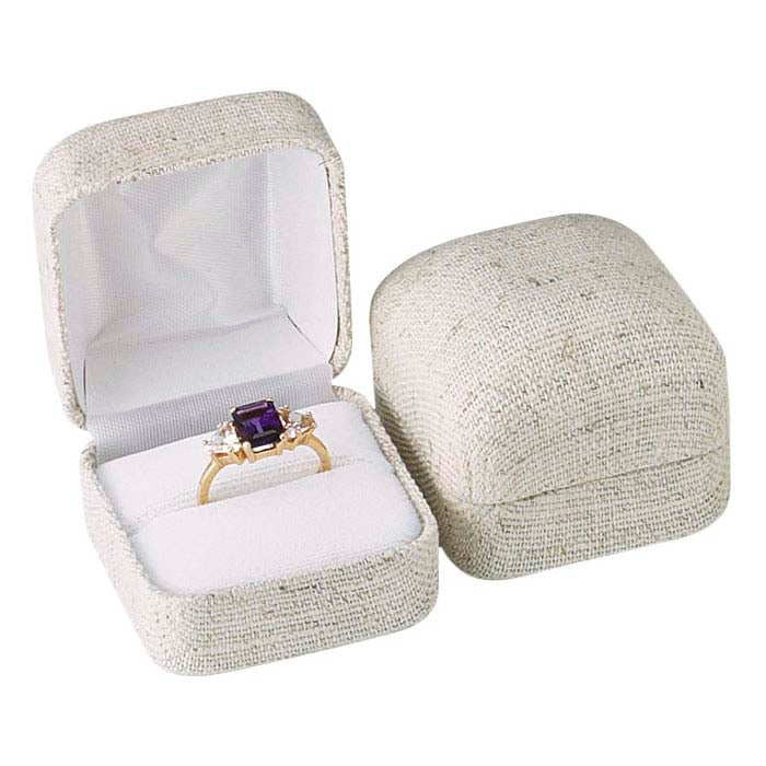 Natural Linen Ring Gift Box