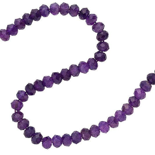 Filo di Perle Ametista 9 x 6mm Rotonde Sfaccettate