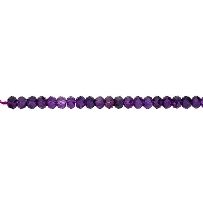 Amethyst 9 x 6mm Faceted Roundel Bead Strand