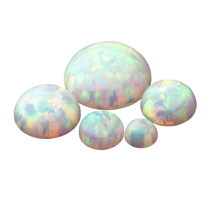 Kyocera White Opal Round Cabochon