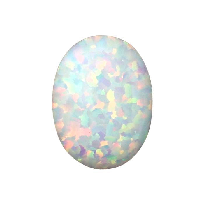 Kyocera White Opal 8 x 6mm Oval Cabochon