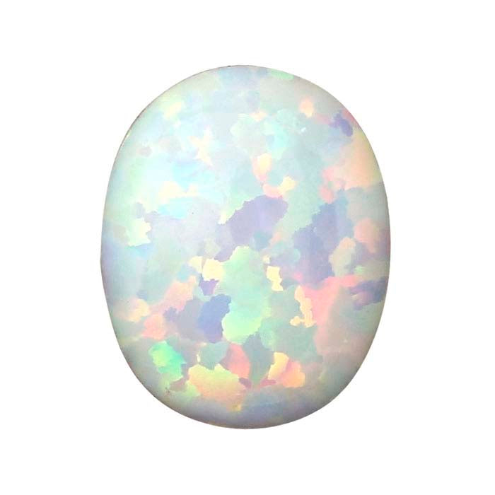 Kyocera White Opal 10 x 8mm Oval Cabochon