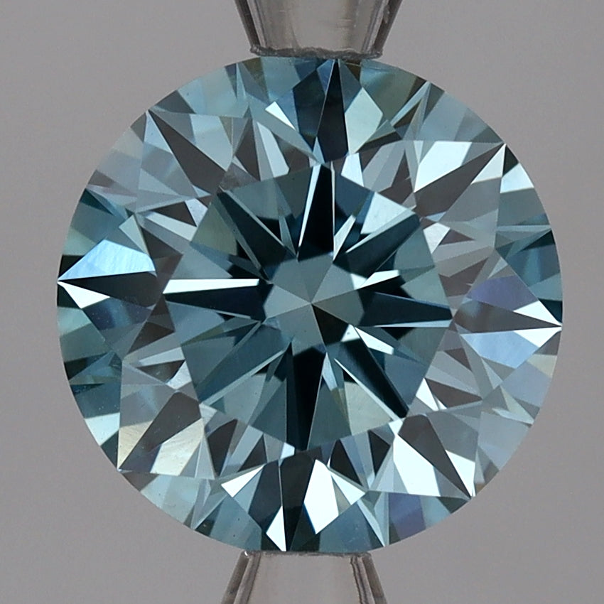 Laboratoriedyrket diamant 2,51 ct, rund, blå, VS1