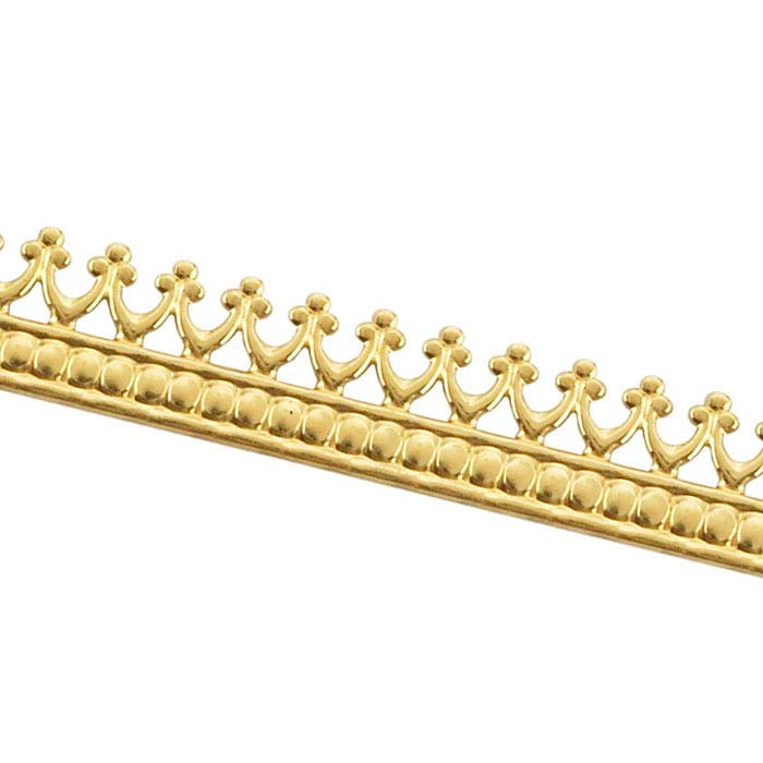 18K Yellow Gold "Crown" Gallery Wire, Hard (as rolled)