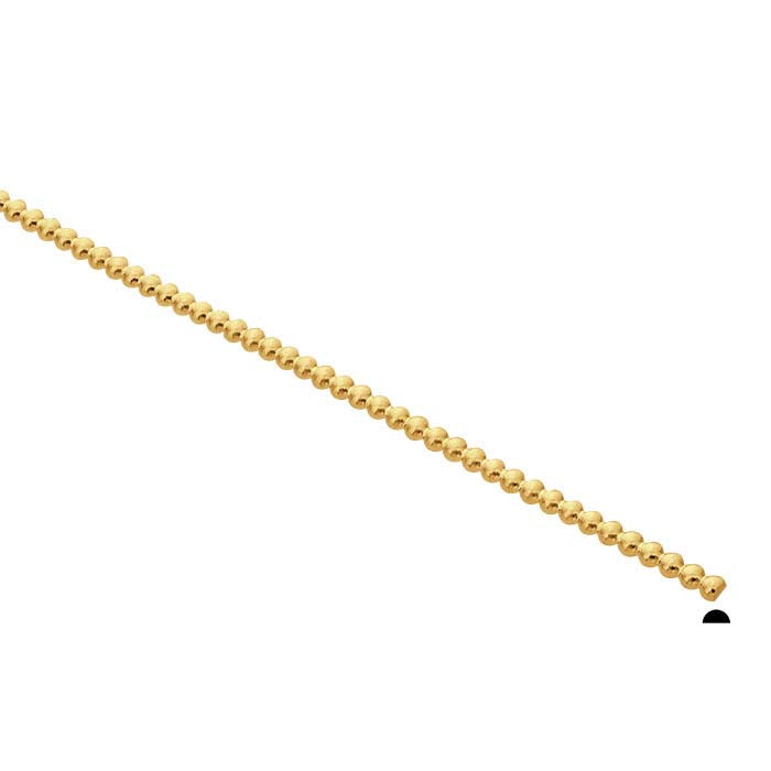 14K Yellow Gold 1.3mm Half-Bead Wire, Dead-Soft