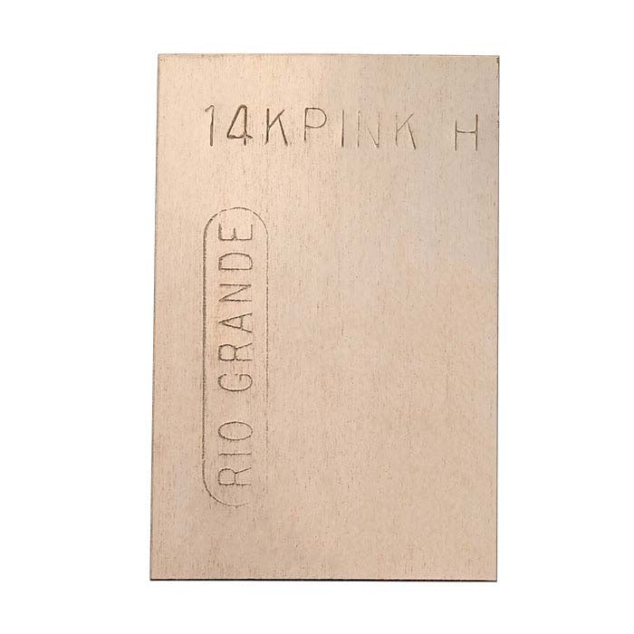14K Plumb Rose Gold Sheet Solder, 0.25mm, Hard
