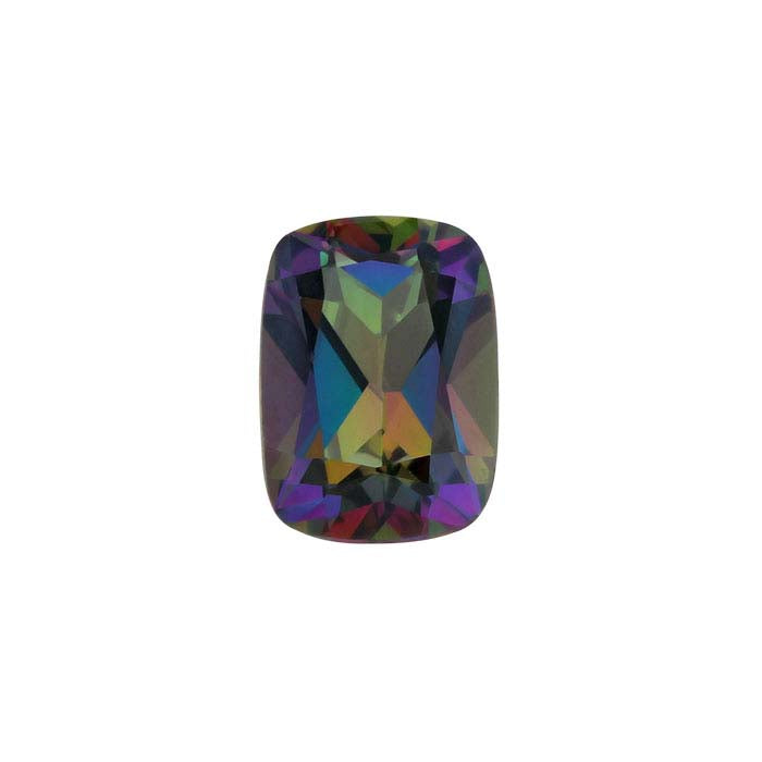 Azotic® Green Mystic™ Topaz 7 x 5mm Cushion Faceted Gemstone