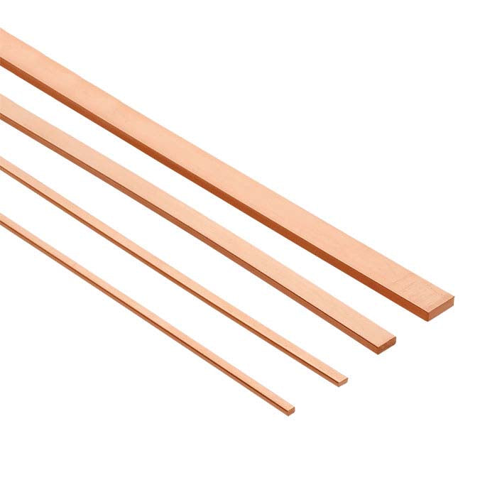 14K Rose Gold 6 x 2mm Rectangle Sizing Stock, 1/2-Hard
