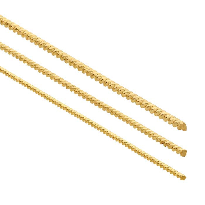 18K Yellow Gold Twist-Pattern Wire, 1.02mm, Dead-Soft