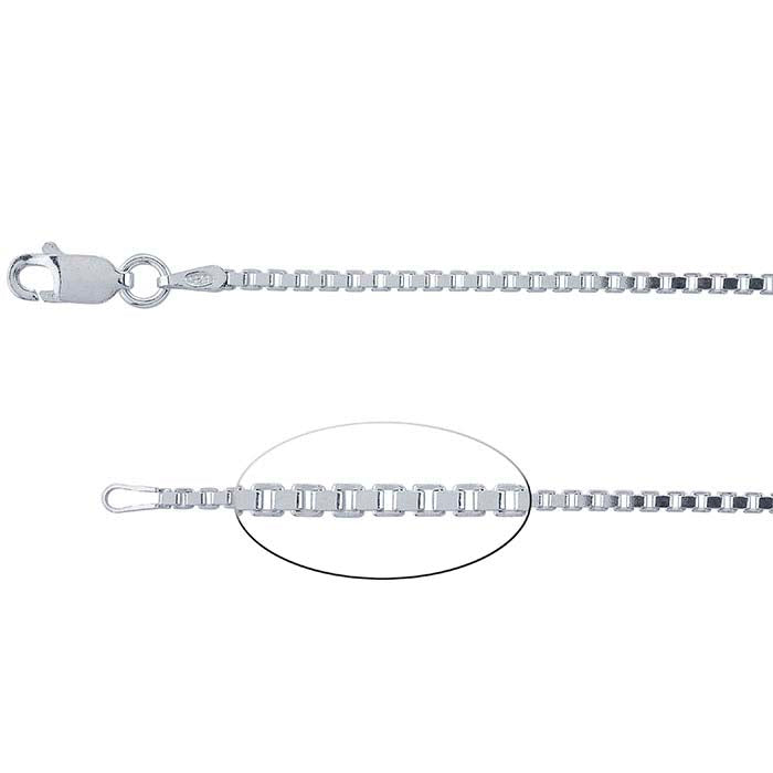Sterling Silver 1.7mm Diamond-Cut Venetian Box Chain