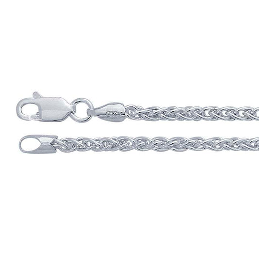 Sterling Silver 2.5mm Round Wheat Chain