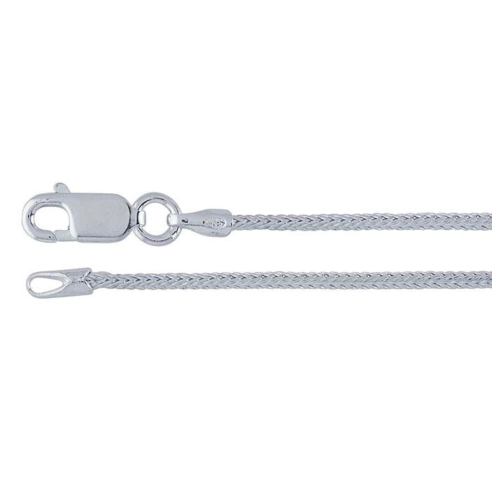 Sterling Silver 1.2mm Round Foxtail Chain