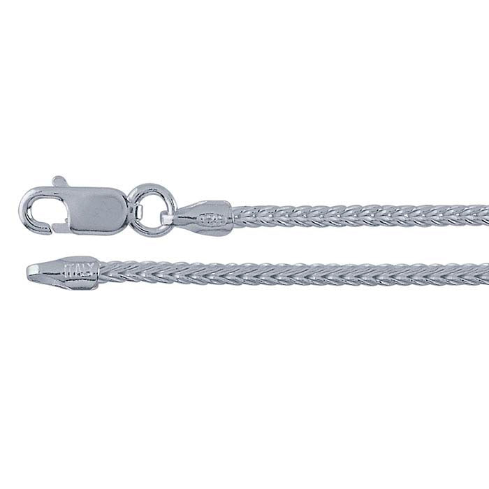 Sterling Silver 1.7mm Round Foxtail Chain