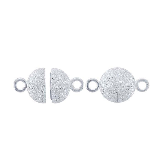 Sterling Silver 14.6 x 8mm Round Stardust Magnetic Clasp